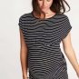 Old Navy Maternity Black/White Stripe Dolman Bodycon Dress Size - Extra Large