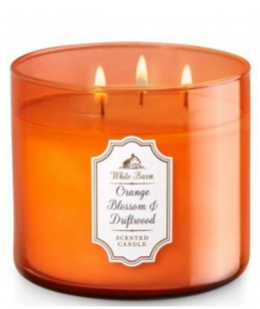 Bath & Body Works Orange Blossom & Driftwood 3 Wick 14.5 Ounces Scented Candle