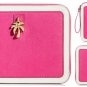 Juicy Couture Pink Leather Leni Zip Top Tablet Wristlet