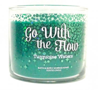 Bath & Body Works Go With The Flow Turquoise Waters 3 Wick 14.5 Ounces Candle