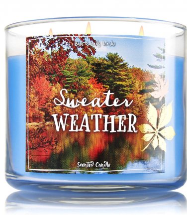 Bath & Body Works Sweater Weather Three Wick 14.5 Ounces Scented Candle