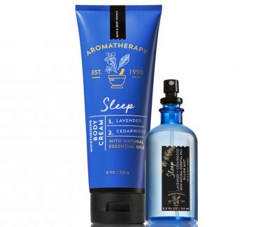 Bath & Body Works Aromatherapy Lavender & Cedarwood Body Cream + Pillow Mist Set