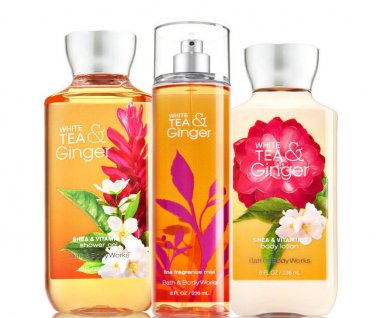 Bath & Body Works White Tea & Ginger Trio Gift Set