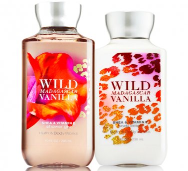Bath & Body Works Wild Madagascar Vanilla Body Lotion + Shower Gel Duo Set