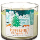 Bath & Body Works Peppermint Marshmallow Three Wick 14.5 Ounces Scented Candle