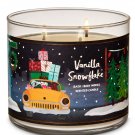 Bath & Body Works Vanilla Snowflake Three Wick 14.5 Ounces Scented Candle