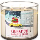 Bath & Body Works Cinnamon Caramel Swirl Three Wick 14.5 Ounces Scented Candle