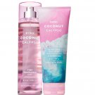 Bath & Body Works Pink Coconut Calypso Body Cream +  Fine Fragrance Mist Duo Set