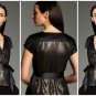 Narciso Rodriguez For DesigNation Black Sequin Belted Charmeuse Top Size - Large