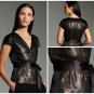 Narciso Rodriguez For DesigNation Black Sequin Belted Charmeuse Top Size - Large