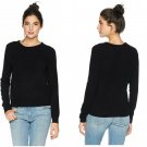 Juicy Couture Black Crew Neck Cashmere Ribbed Trim Sweater - Size Extra Large