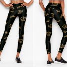 Victoria’s Secret Sport Black Monarch Crown 7/8 Printed Tight Size - Extra Large