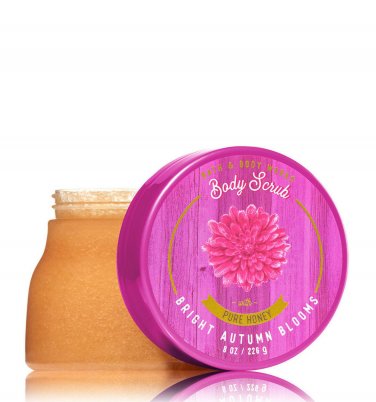 Bath & Body Works Bright Autumn Blooms 8.0 Ounces With Pure Honey Body Scrub