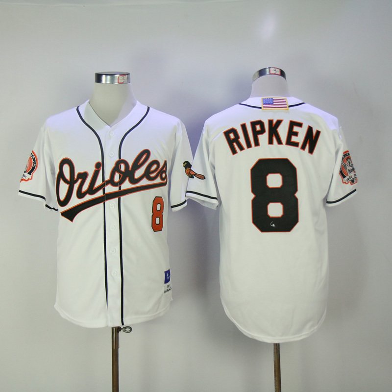 Baltimore Orioles 8 Cal Ripken Throwback White Cool Base Jersey