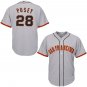 San Francisco Giants #28 Buster Posey Gray Road Cool Base Jersey