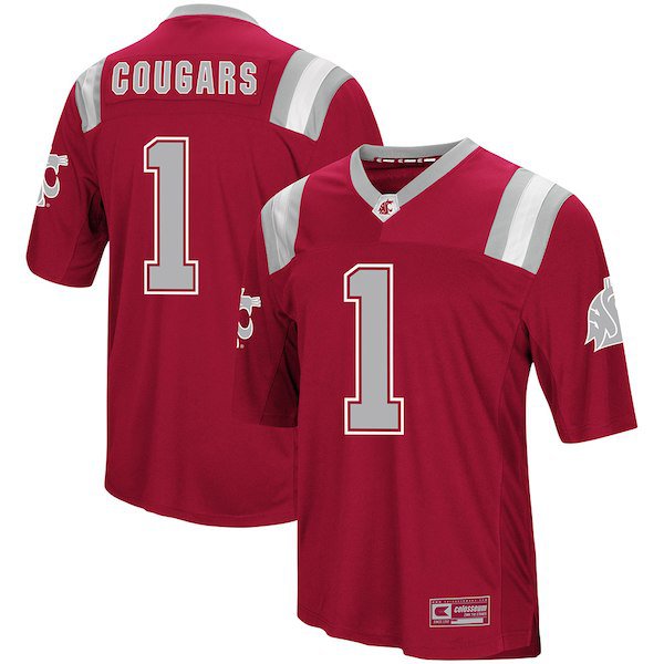 Colosseum #1 Crimson Washington State Cougars Foos-Ball Football Jersey