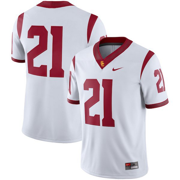 Nike #21 White USC Trojans 2018 Game Football Jersey