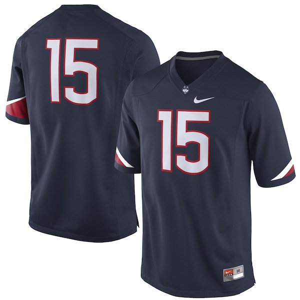 Nike #15 Navy UConn Huskies Replica Game Football Jersey