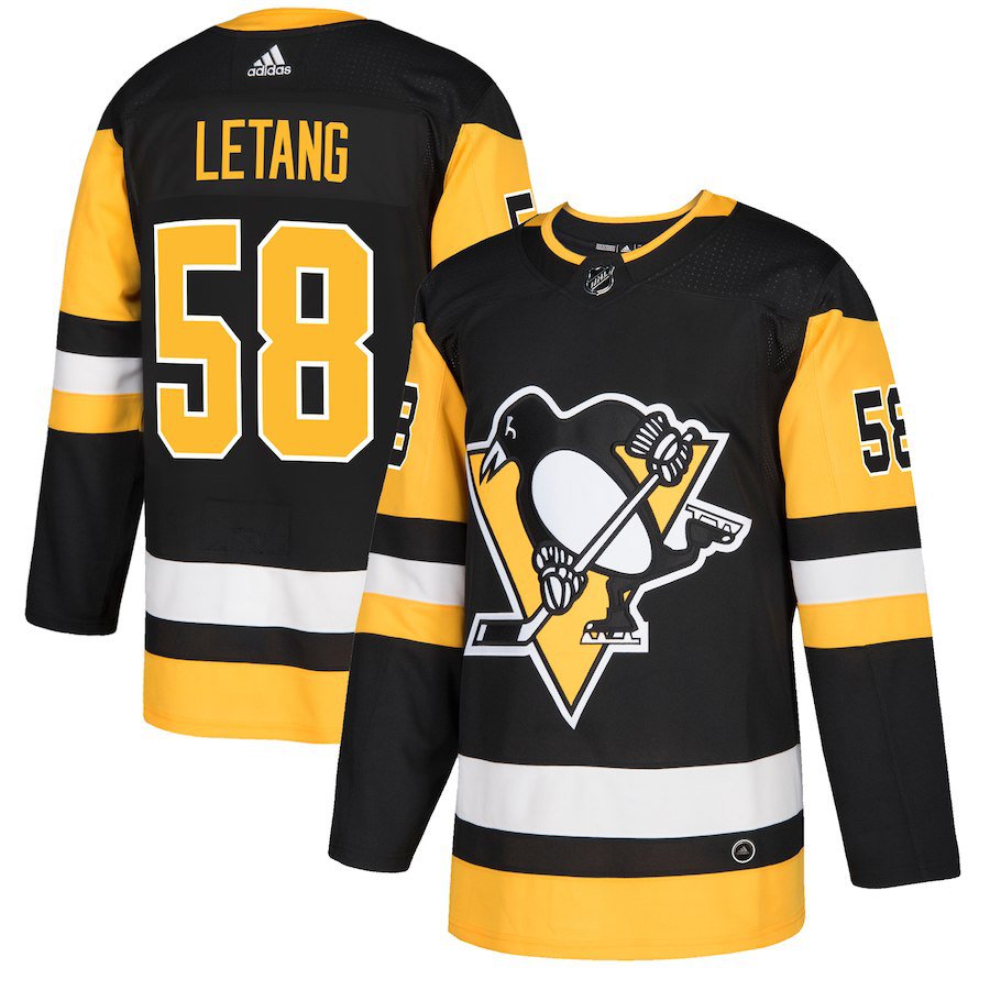 Pittsburgh Penguins #58 Kris Letang adidas Black Player Jersey