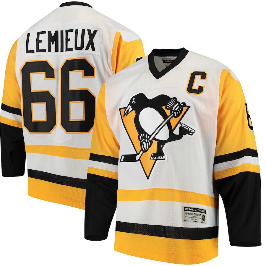 Pittsburgh Penguins 66 Mario Lemieux CCM White Heroes of Hockey