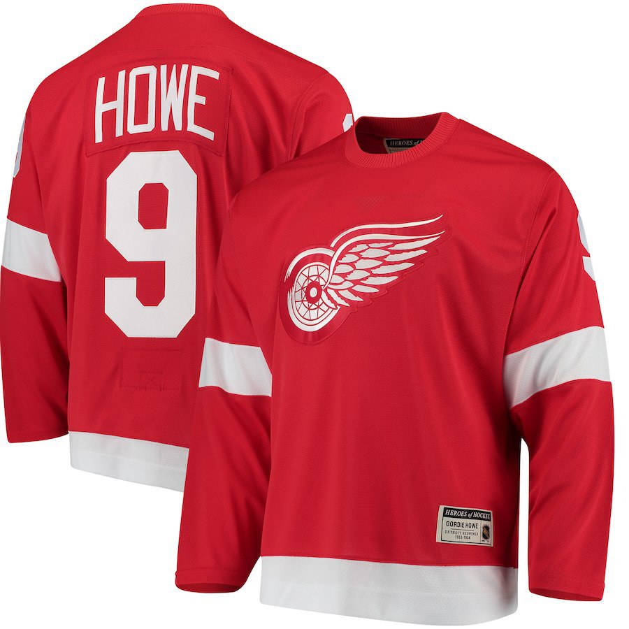 Detroit Red Wings #9 Gordie Howe CCM Red Heroes of Hockey Jersey