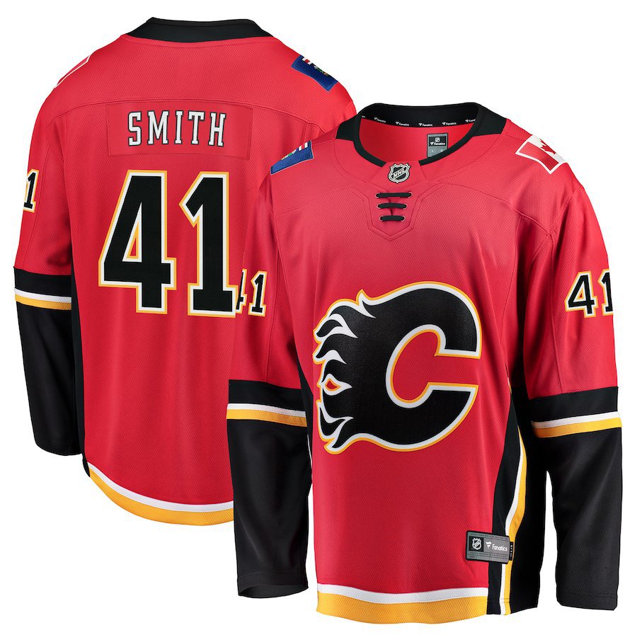 Calgary Flames 41 Mike Smith Fanatics Branded Red Breakaway Player Jersey