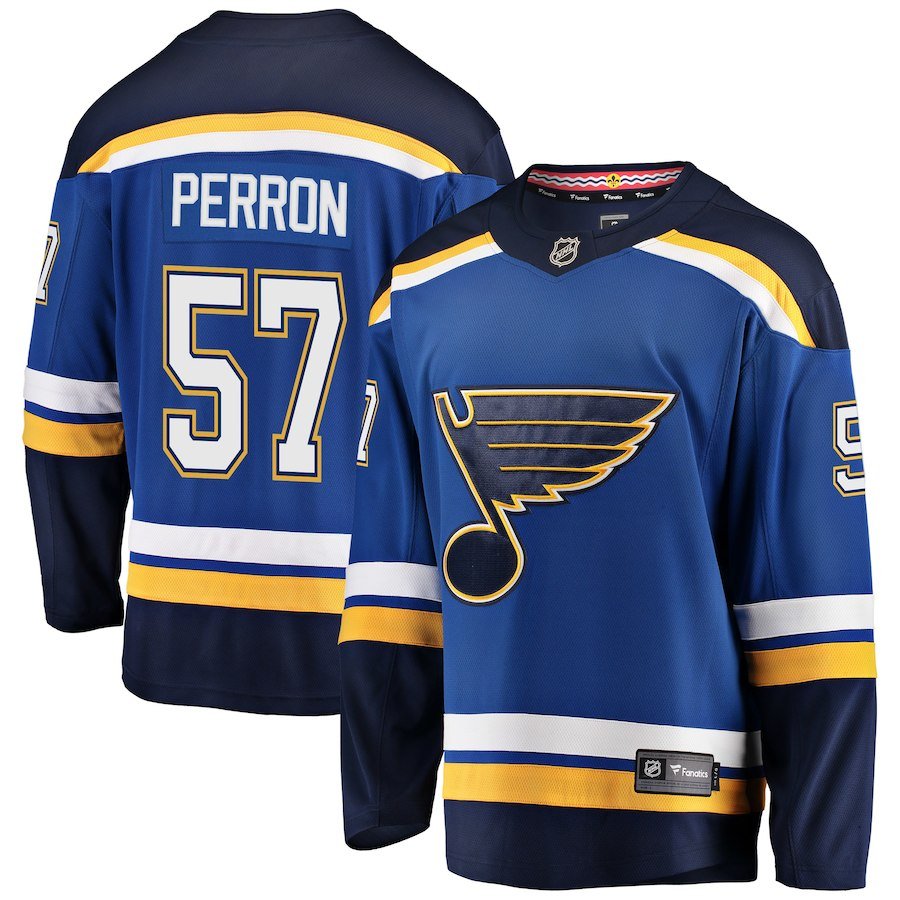 St. Louis Blues #57 David Perron Fanatics Branded Blue Breakaway Player ...