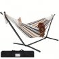 Outdoor Double Hammock with Stand Garden Swing Chair  Portable + Carrying Case