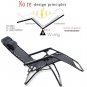 Zero Gravity Lounge Chairs 2PC Black Folding Recliner Outdoor Yard Beach Patio