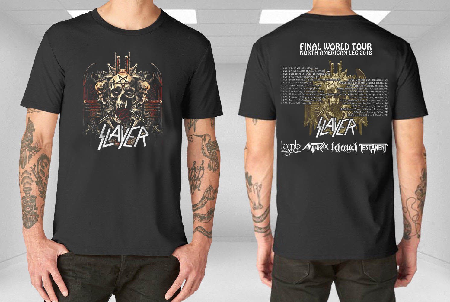 HOT NEW Slayer Final World Tour 2018 North America T-Shirts S-2XL