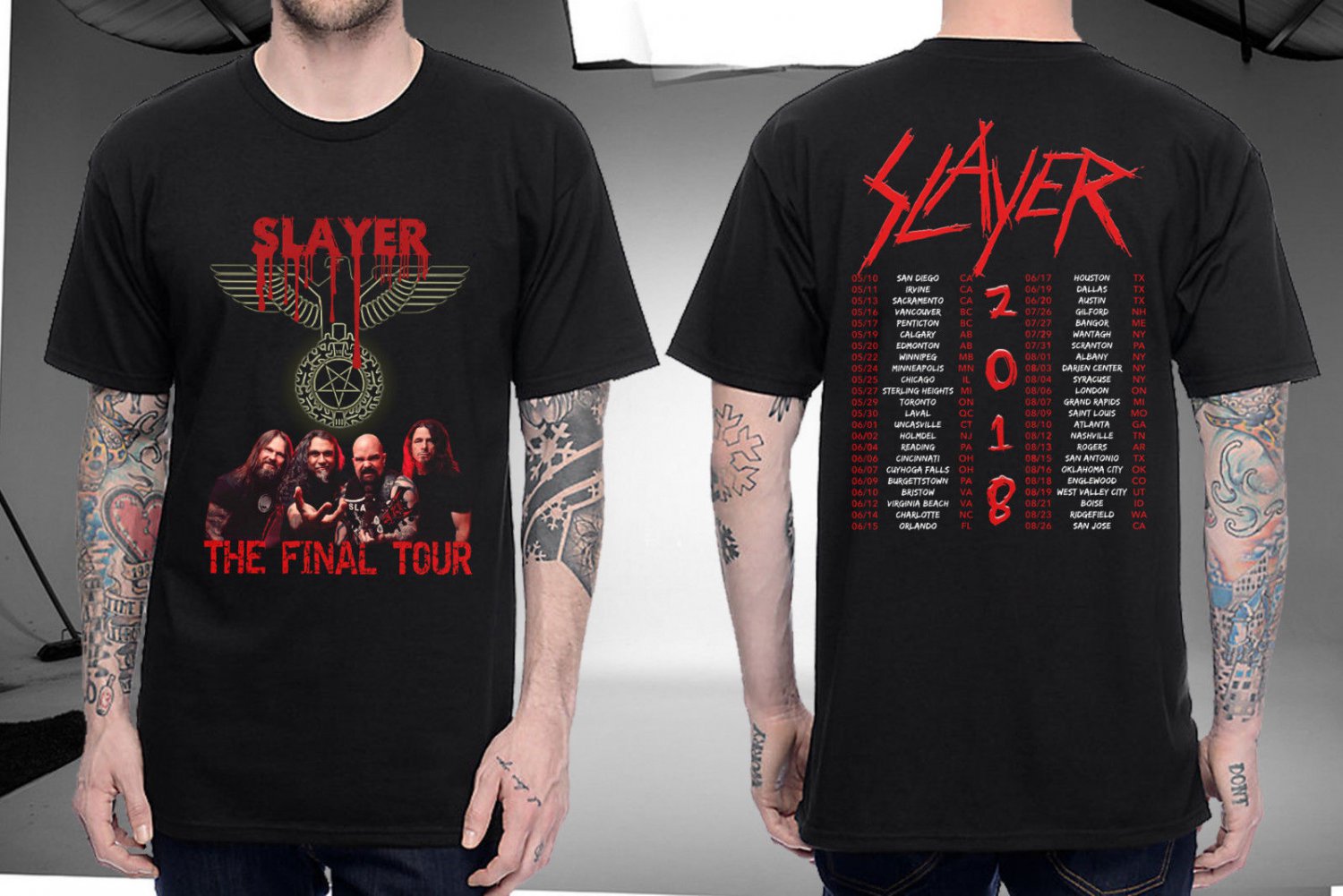 HOT NEW SLAYER Shirt The Final Tour 2018 T-Shirts S-2XL