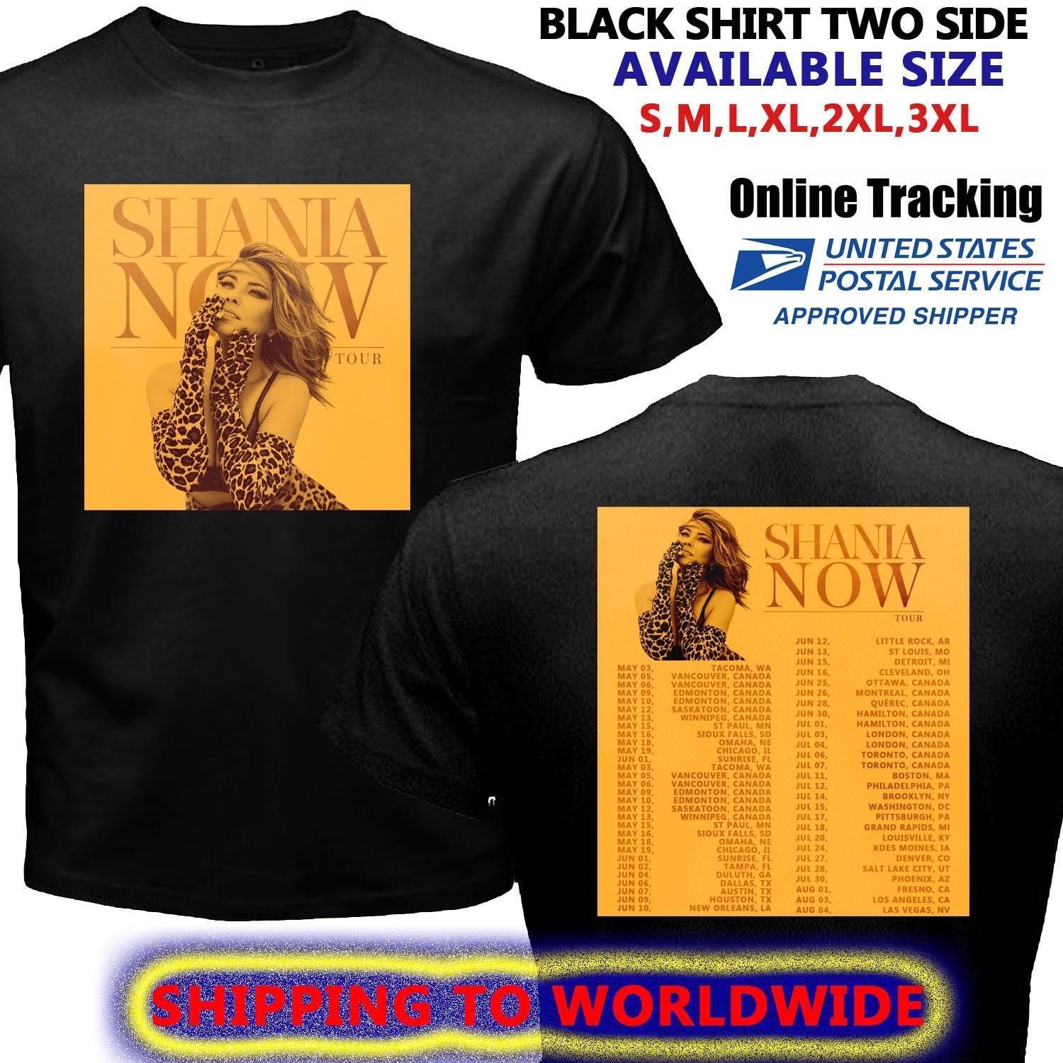 HOT NEW Shania Twain Now Brown Tour Dates 2018 T-Shirts S-2XL