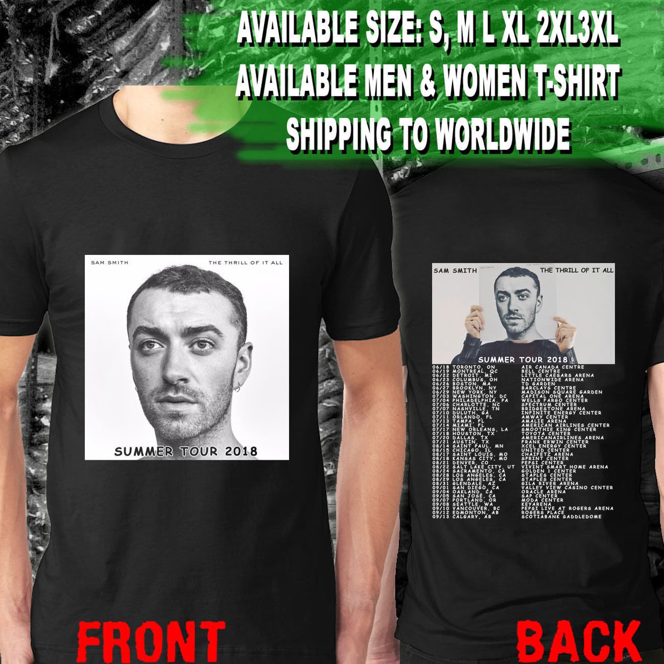 HOT NEW SAM Frederick SMITH Concert Tour Tour Dates 2018 T-Shirts S-2XL