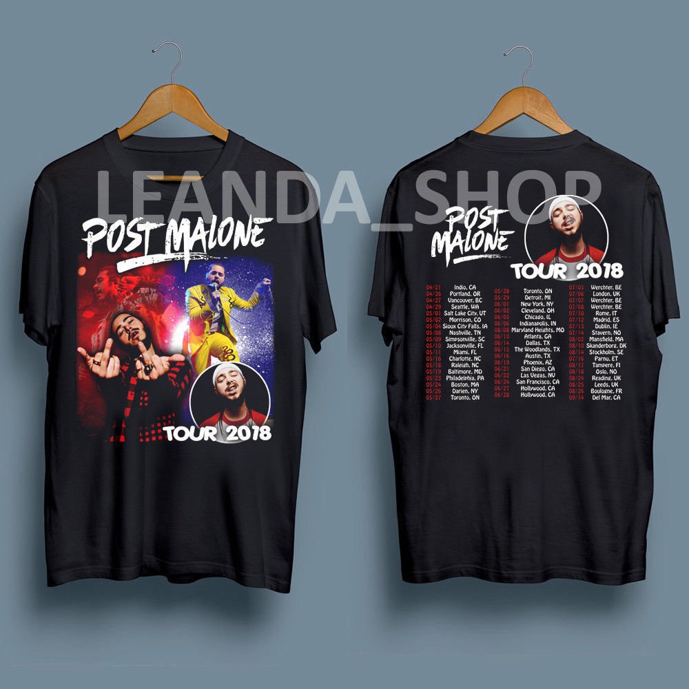 HOT NEW Post Malone T-Shirt Tour 2018 Hip Hop R&B T-Shirts S-2XL
