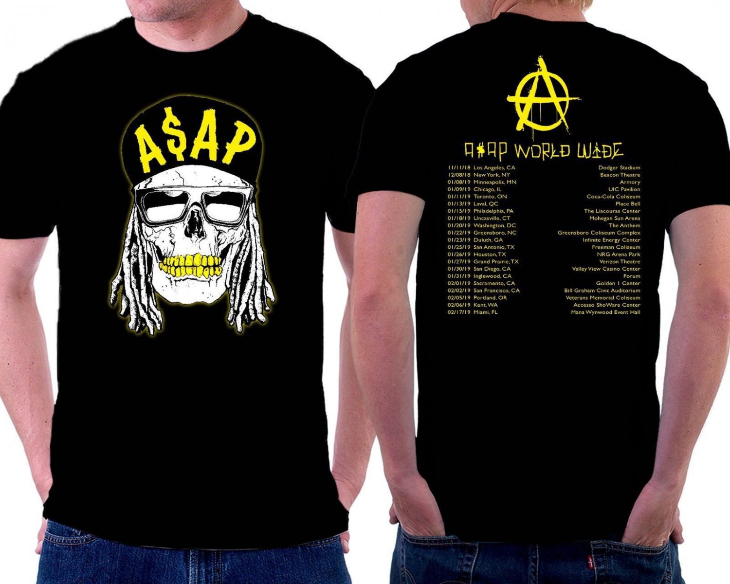HOT NEW Asap Rocky World Wide 2019 T-Shirts S-2XL