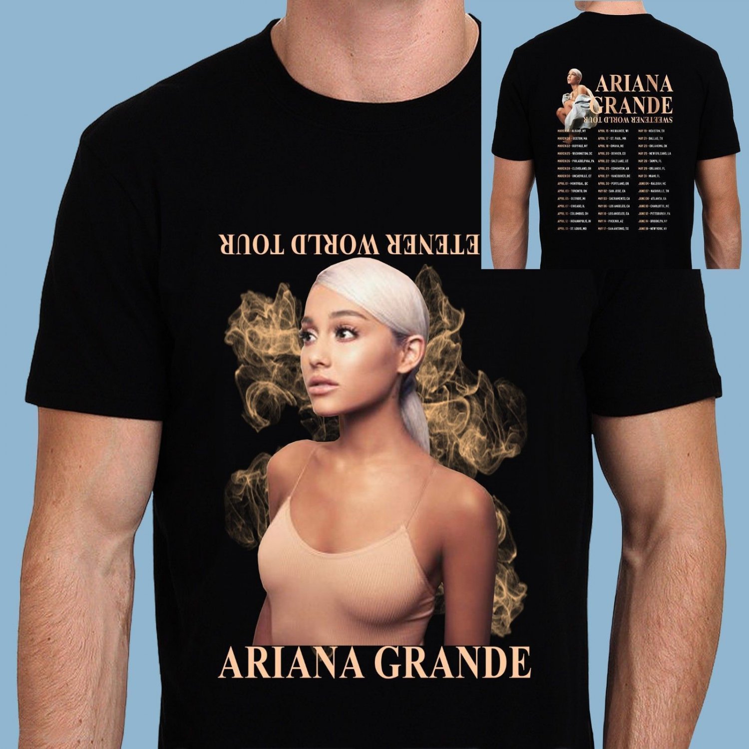 HOT NEW Ariana Grande Sweetener World Tour 2019 Dates T-Shirts S-2XL