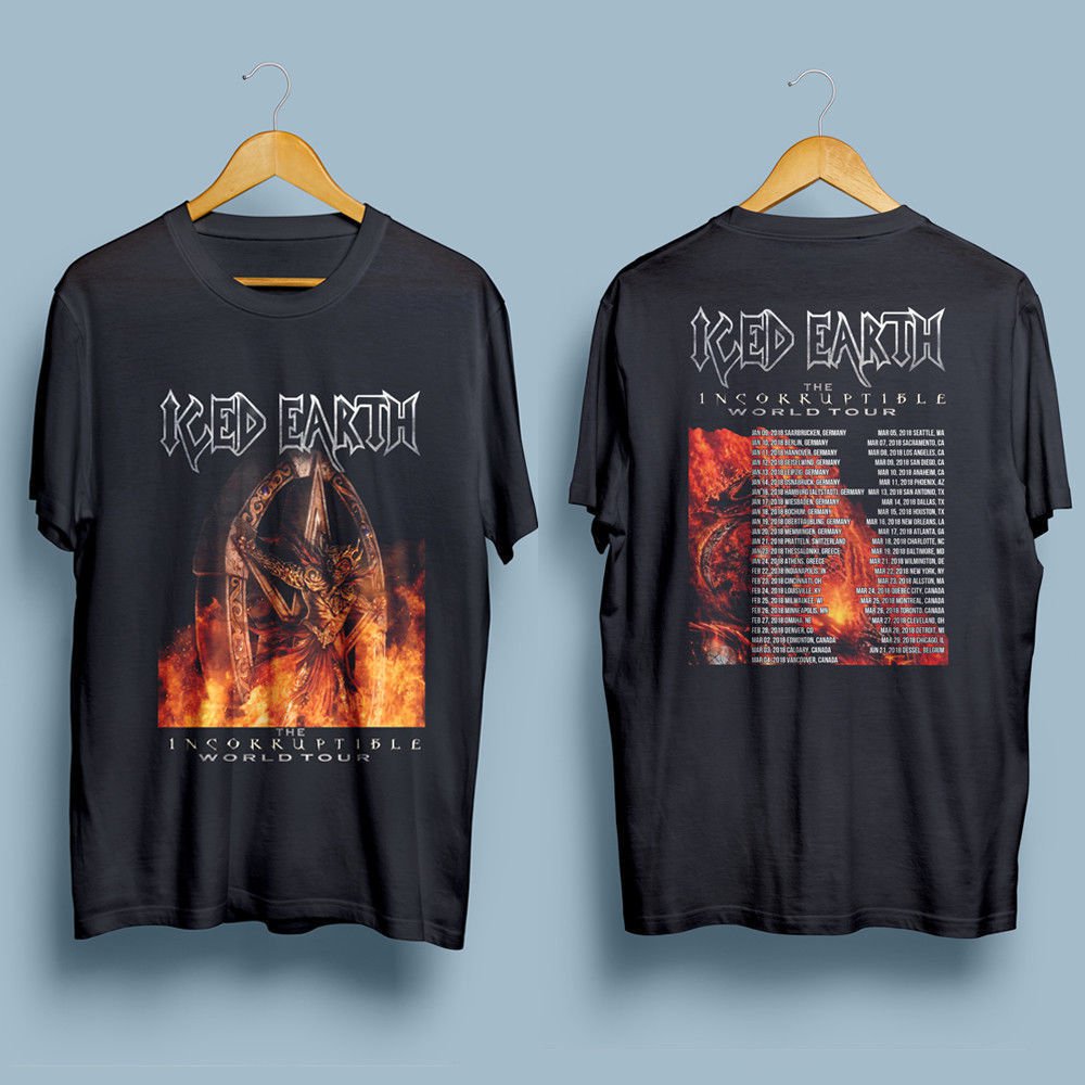 HOT NEW ICE EARTH The Incorruptible world Tour 2018 T-Shirts S-2XL