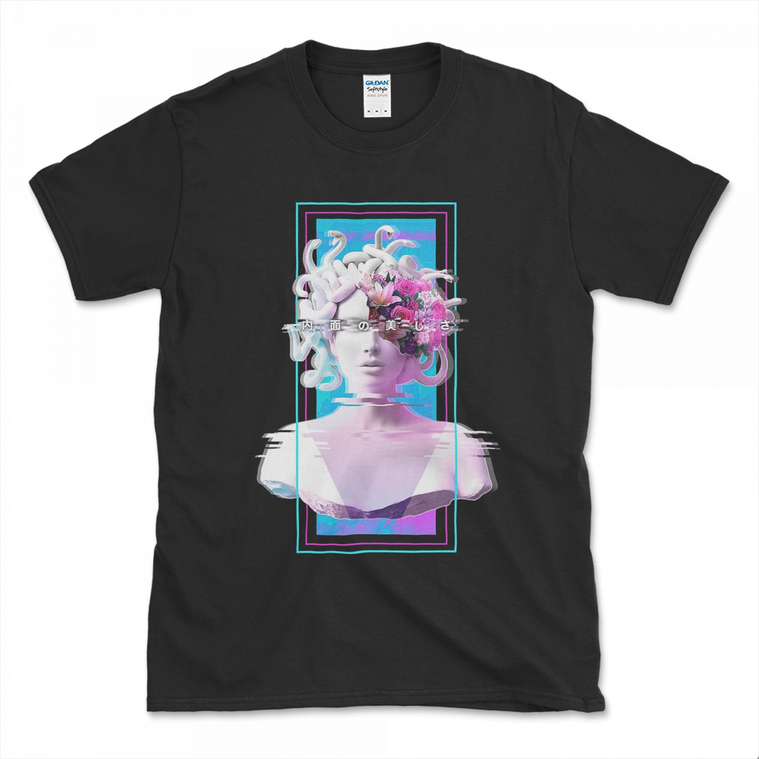 Vaporwave Medusa Statue Aesthetic Art Glitch Japanese Otaku T Shirt Smlxl2xl 9446