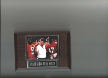 MICHAEL IRVIN & JIMMY JOHNSON PLAQUE UNIVERSITY OF MIAMI FOOTBALL NCAA