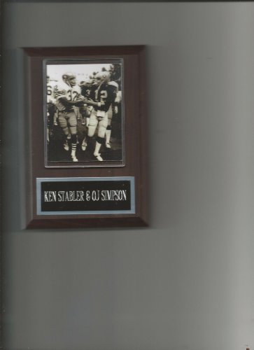 KEN STABLER & OJ SIMPSON PLAQUE OAKLAND RAIDERS LA FOOTBALL NFL