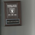 OAKLAND RAIDERS SB BANNER PLAQUE SUPER BOWL CHAMPIONS FOOTBALL NFL