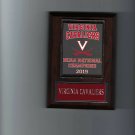 VIRGINIA CAVALIERS CHAMPS PLAQUE BASKETBALL 2019 NCAA NATIONAL CHAMPIONS