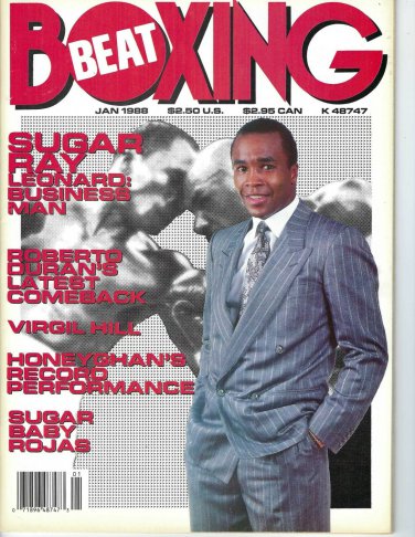 SUGAR RAY LEONARD BOXING BEAT MAGAZINE NO LABEL BOXING 1/1988