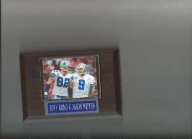 TONY ROMO & JASON WITTEN PLAQUE DALLAS COWBOYS FOOTBALL NFL