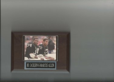 BO JACKSON & MARCUS ALLEN PLAQUE OAKLAND RAIDERS LA FOOTBALL NFL