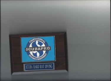 SCUBA HARD HAT DIVING PLAQUE SCUBAPRO PROFESSIONAL EQUIPMENT PHOTO PLAQUE