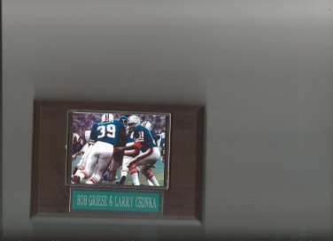 BOB GRIESE & LARRY CSONKA PLAQUE MIAMI DOLPHINS FOOTBALL NFL