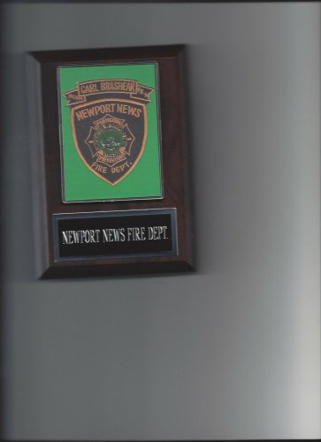 NEWPORT NEWS FIRE DEPT PLAQUE VIRGINIA CARL BRASHEAR FIREBOAT 1 PHOTO PLAQUE