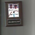 HANK AARON & WILLIE MAYS PLAQUE BASEBALL MLB ATLANTA BRAVES SAN FRANCISCO GIANTS