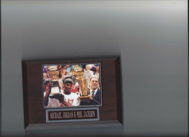 MICHAEL JORDAN & PHIL JACKSON PLAQUE BASKETBALL CHICAGO BULLS NBA